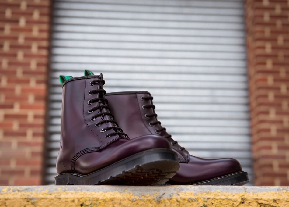 Women Solovair Hi-Shine 8 Eye Derby Boots Purple | S8-551-PUR-G-030