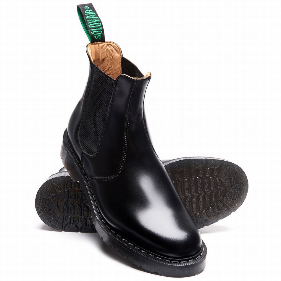 Women Solovair Hi-Shine Dealer Boots Black | S0-900-BK-G-030
