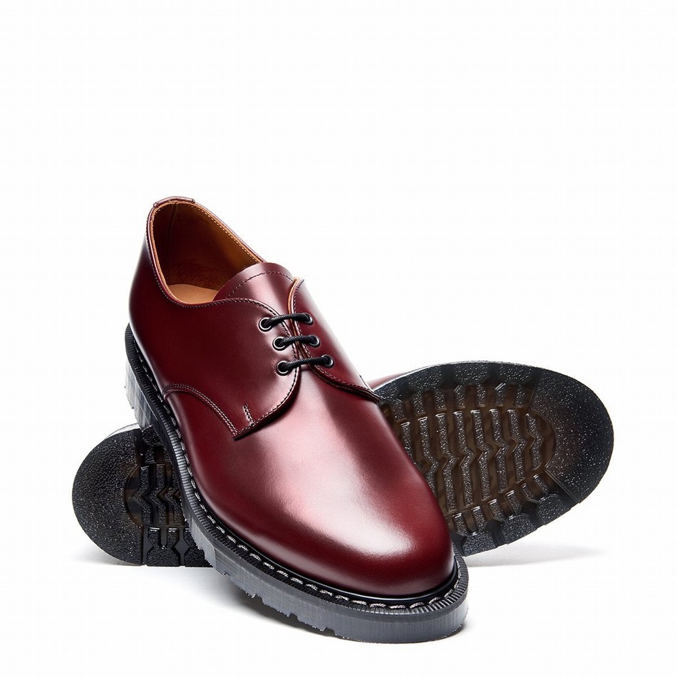Women Solovair Hi-Shine Gibson Shoes Red | S3-995-OX-G-030