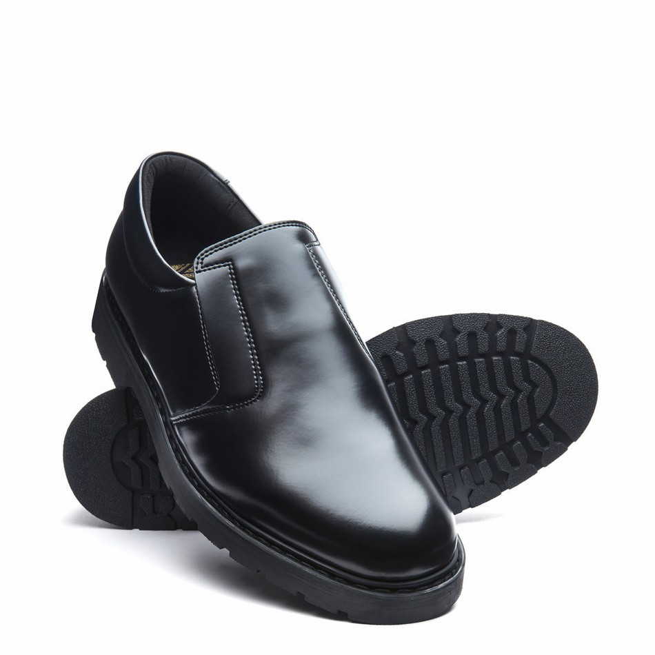 Women Solovair Hi-Shine Loafers Black | 763-030