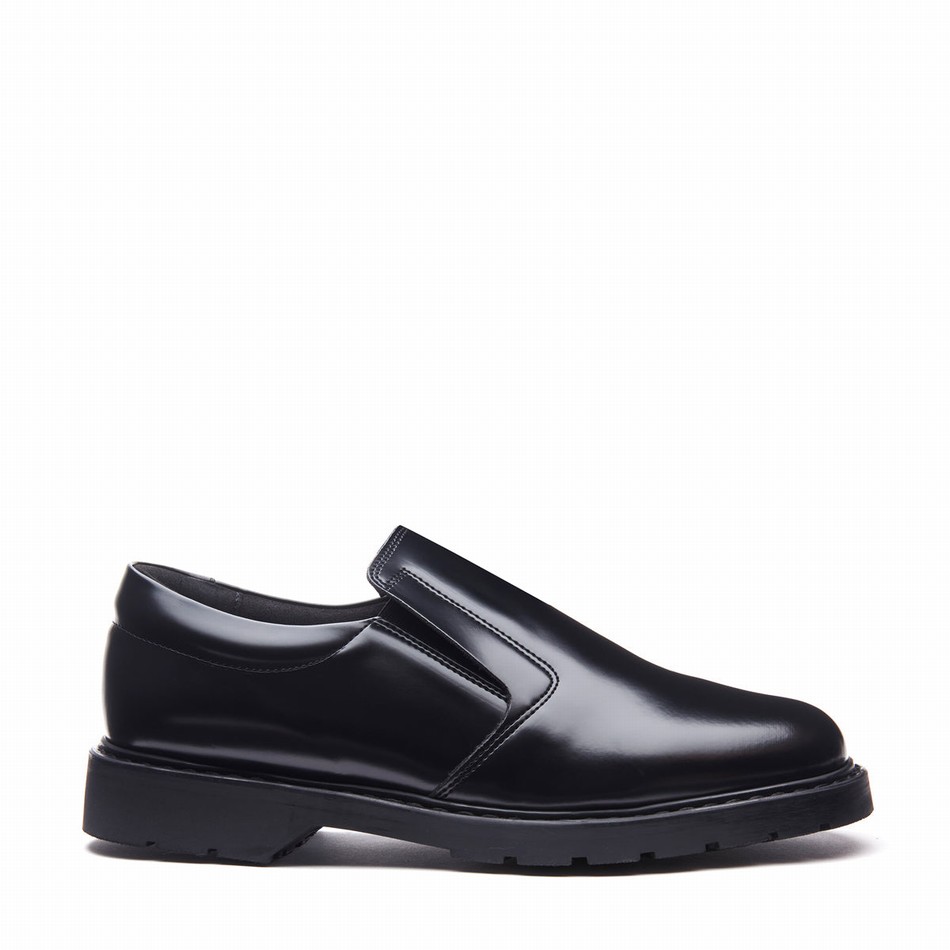 Women Solovair Hi-Shine Loafers Black | 763-030