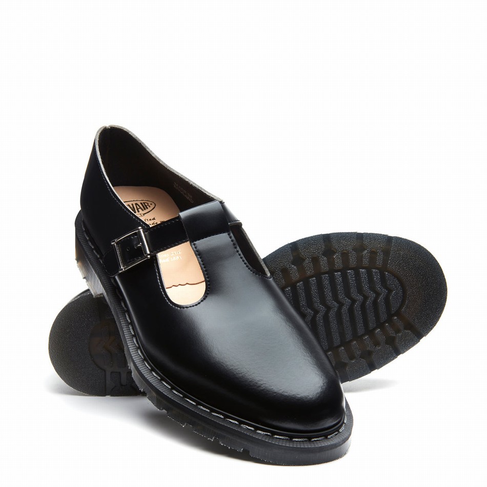 Women Solovair Hi-Shine Mary Jane Shoes Black | S0-393-BK-G-030