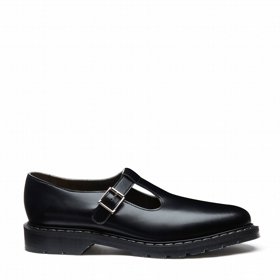 Women Solovair Hi-Shine Mary Jane Shoes Black | S0-393-BK-G-030