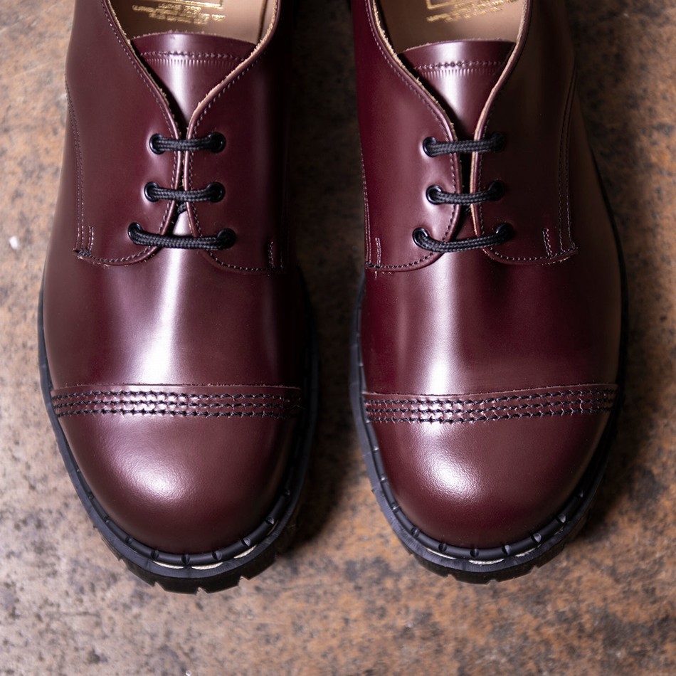 Women Solovair Hi-Shine Steel Toe Capped Gibson Shoes Red | GF3-1370-OX-030