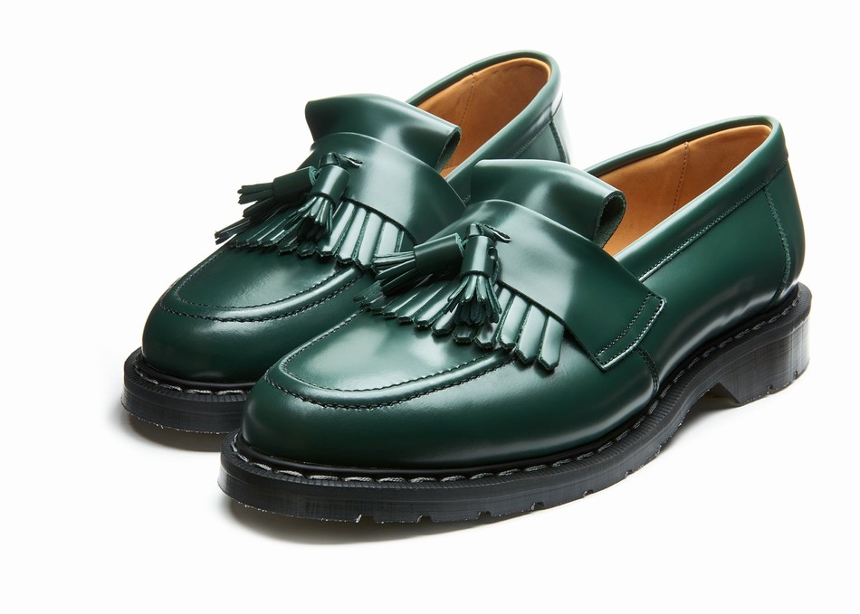 Women Solovair Hi-Shine Tassel Loafers Green | S0-1022-GN-G-030
