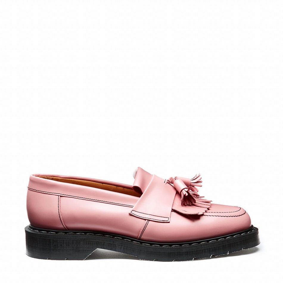 Women Solovair Hi-Shine Tassel Loafers Pink | S0-1022-PK-BL-G-090