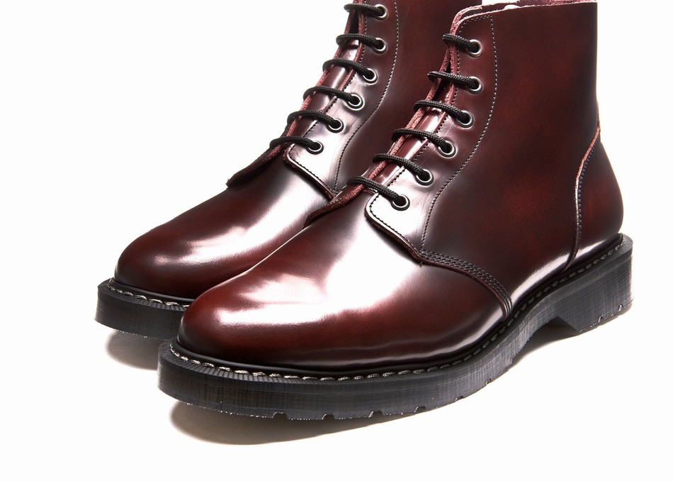 Women Solovair Rub-Off 6 Eye Astronaut Boots Burgundy | S6-969-BUR-G-030