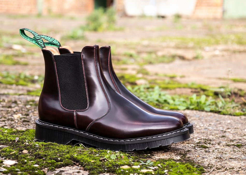 Women Solovair Rub-Off Dealer Boots Burgundy | S0-900-BUR-G-030