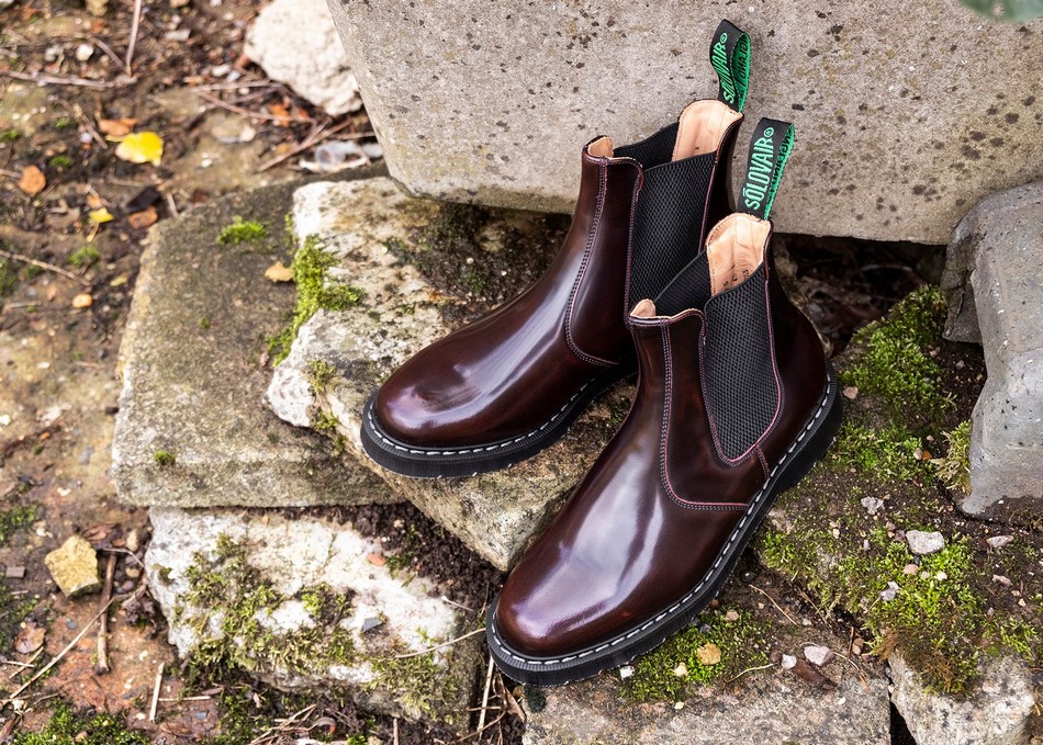 Women Solovair Rub-Off Dealer Boots Burgundy | S0-900-BUR-G-030
