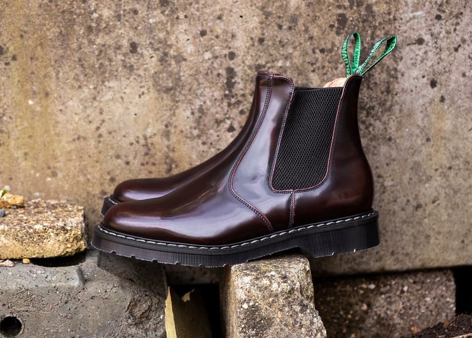 Women Solovair Rub-Off Dealer Boots Burgundy | S0-900-BUR-G-030