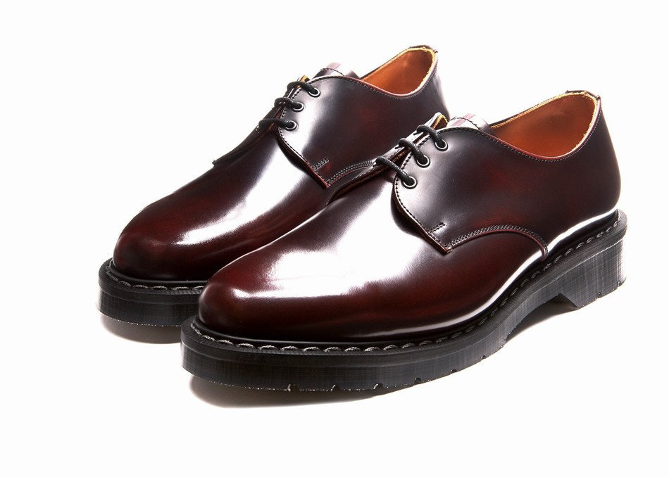 Women Solovair Rub-Off Gibson Shoes Burgundy | S3-995-BUR-G-030