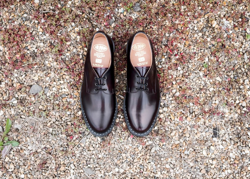 Women Solovair Rub-Off Gibson Shoes Burgundy | S3-995-BUR-G-030