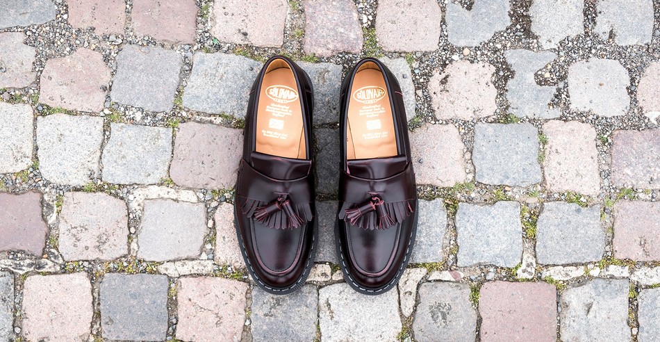 Women Solovair Rub-Off Tassel Loafers Burgundy | S0-1022-BUR-G-030