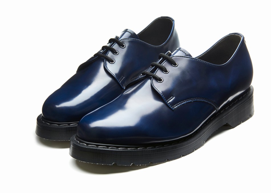 Women Solovair Rub-Off Vegan Gibson Shoes Navy | VS3-995-NV-RO-VEG-G-040