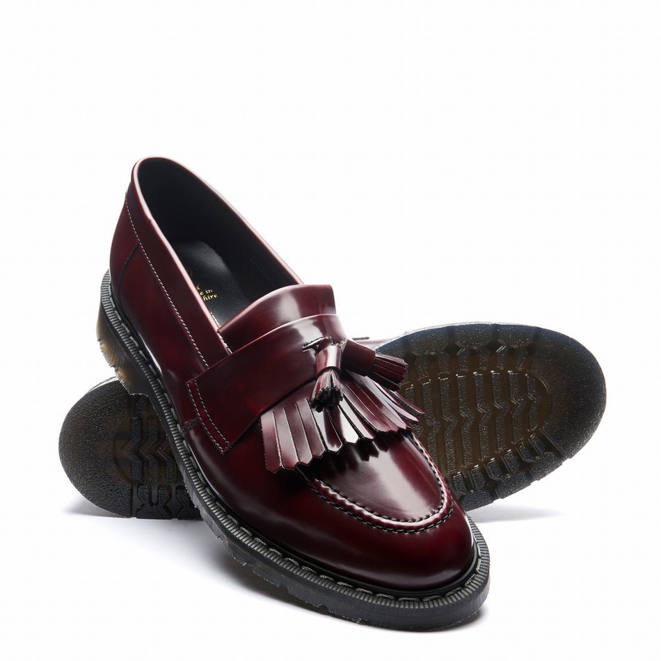 Women Solovair Rub-Off Vegan Tassel Loafers Red | VS0-1022-CR-RO-VEG-G-045
