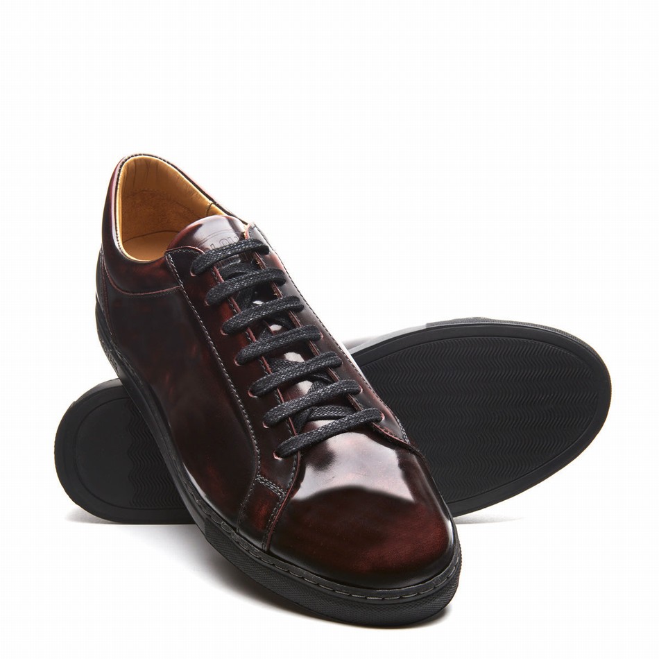 Women Solovair Rub-off 070 Sneakers Burgundy | S7-070-BUR-RO-G-030