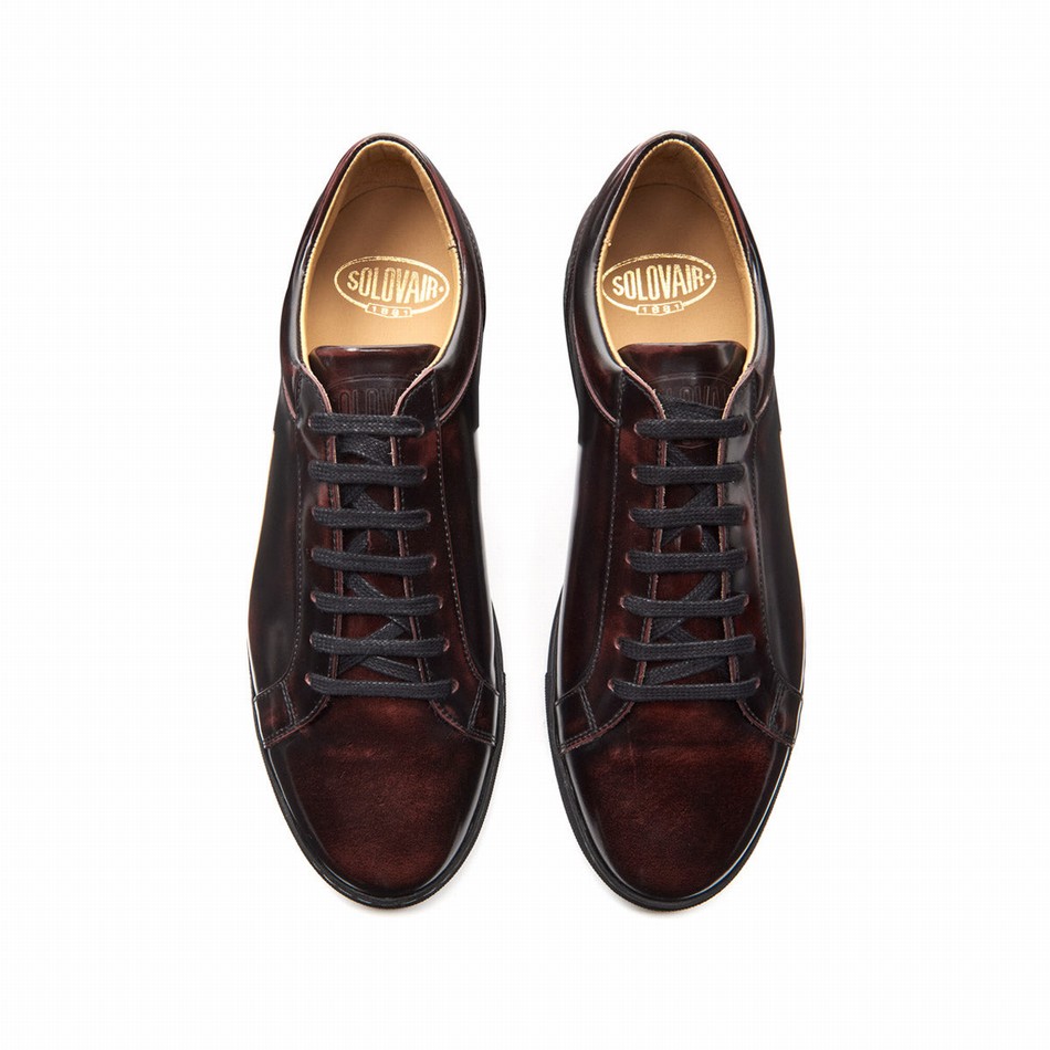 Women Solovair Rub-off 070 Sneakers Burgundy | S7-070-BUR-RO-G-030