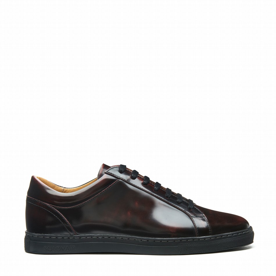 Women Solovair Rub-off 070 Sneakers Burgundy | S7-070-BUR-RO-G-030