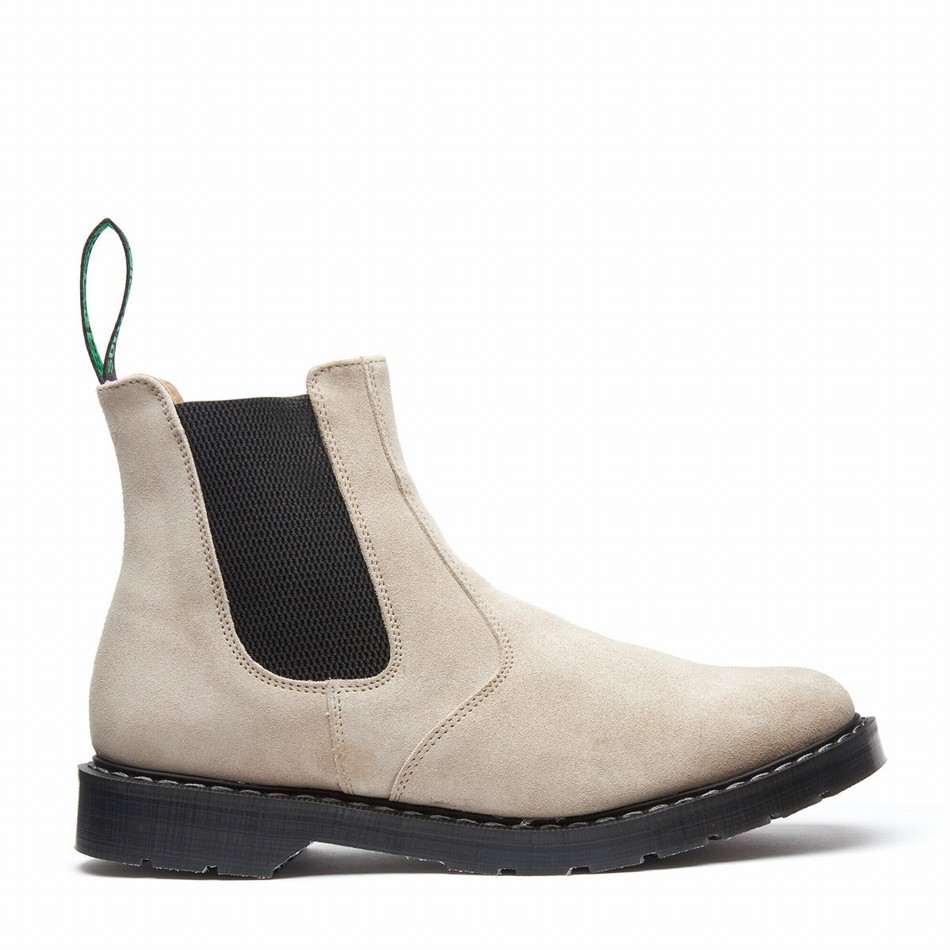 Women Solovair Suede Dealer Boots Beige | S0-900-NU-SUE-G-050
