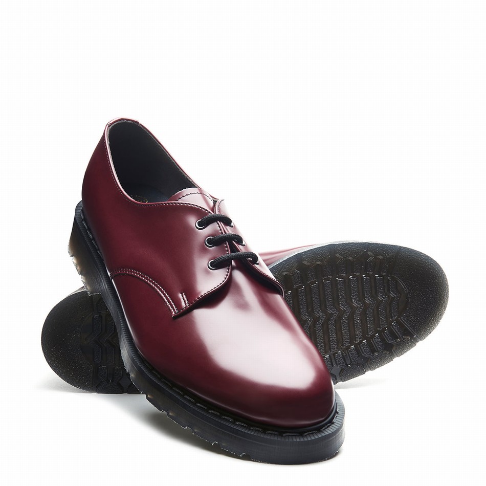 Women Solovair Vegan Hi-Shine Gibson Shoes Red | VS3-995-OX-VEG-G-030