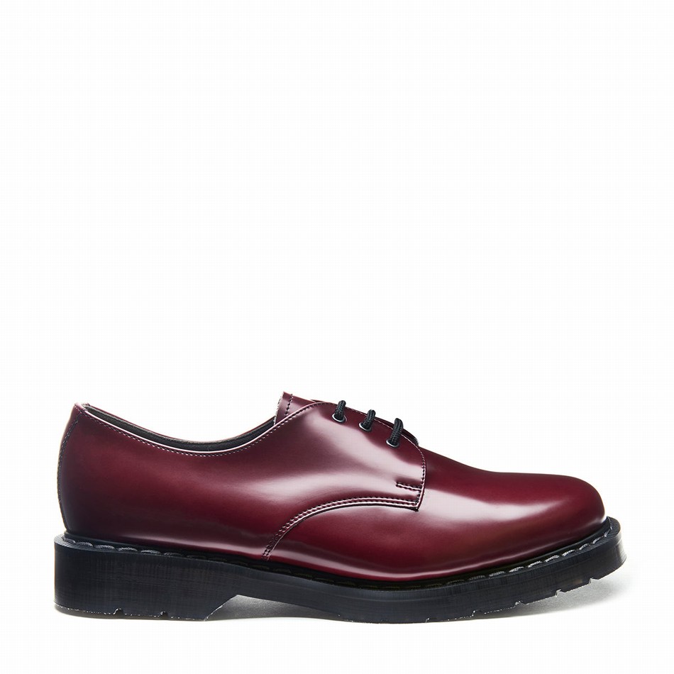Women Solovair Vegan Hi-Shine Gibson Shoes Red | VS3-995-OX-VEG-G-030
