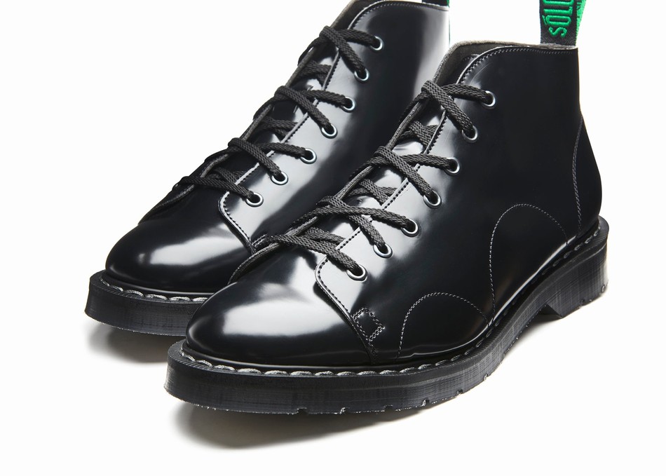 Women Solovair Vegan Hi-Shine Monkey Boots Black | VS7-116-BK-VEG-G-030